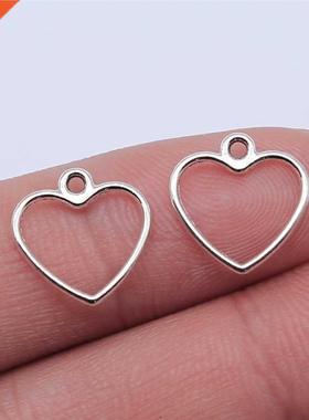 WYSIWYG 40pcs 14x1mm Antique Silver Color Hollow Heart Char