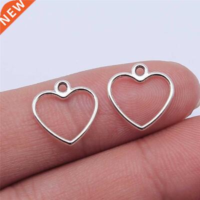 WYSIWYG 40pcs 14x1mm Antique Silver Color Hollow Heart Char