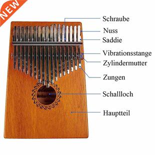Kalimba 17 Key Mahogany Thumb Piano Mbira Musical