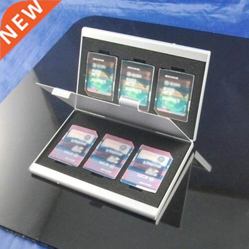 6pcs Metal Aluminum Memory Card Protecter Box Storage Case H