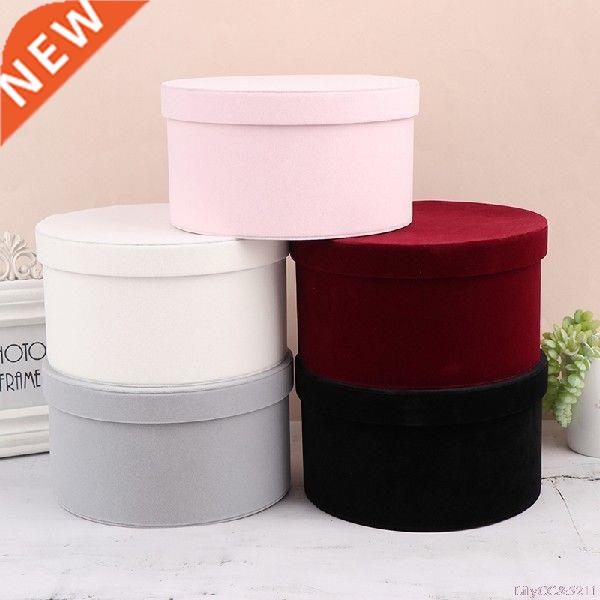 1PC Round Velvet Flower Boxes Gift Packaging Box Chinese