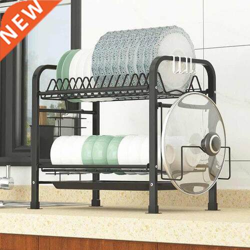 Expandable Dish Drying Rack 2 Tier Over Sink Dish Drying