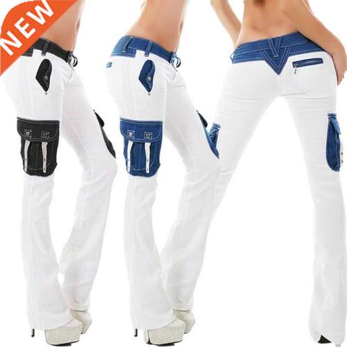 Jeans Women 2021 New Fashion Bootcut Cargo Denim Jeans Autum