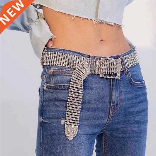 Shiny Diamante Waist Belt Gold Silver Hollow Out Buckle Patc