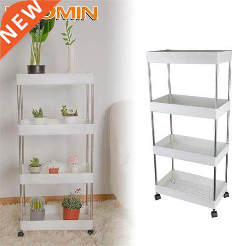 HOOMIN For Kitchen athroom Moile Shelf with Rolling