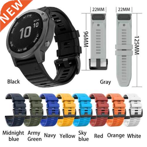 22mm Watch Strap Silicone Wrist Band for Gar-min Fenix6/5/5P