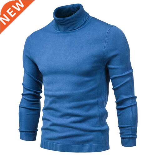 New Winter Turtleneck Thick Mens Sweaters Casual Turtle Neck