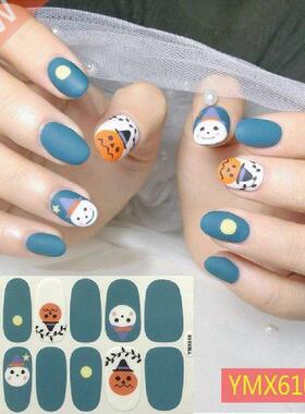 12 Pcs Halloween Skull Nail Art Stickers Waterproof Full