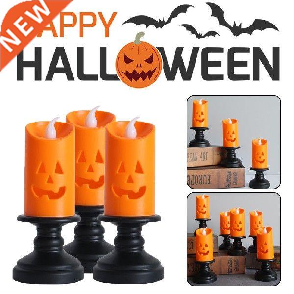 1//5pcs Pumpkin Candle Light Halloween Party Supplies LED