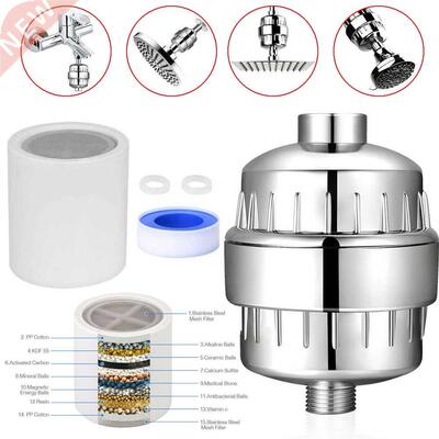 Shower Head Filter Hard Water Softener Cartridge Kit 15 Stag