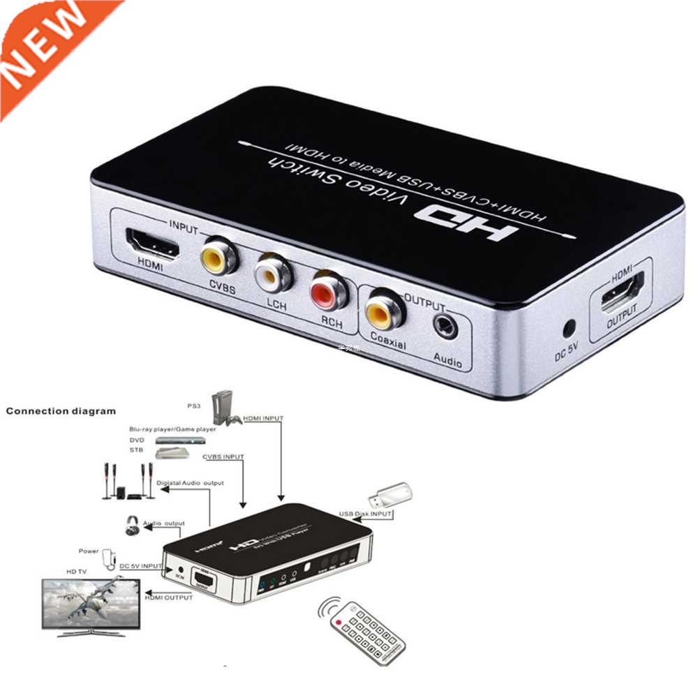 AV HDMI Mixed inputs HDMI Switcher with audio coaxial&am