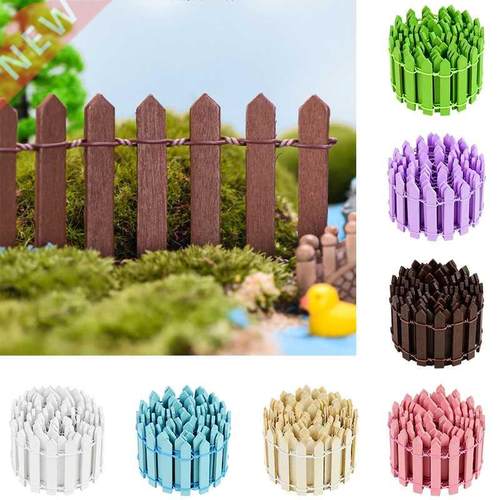 100*5cm/cm Mini Wooden Fence DIY Miniature Fairy Garden Woo