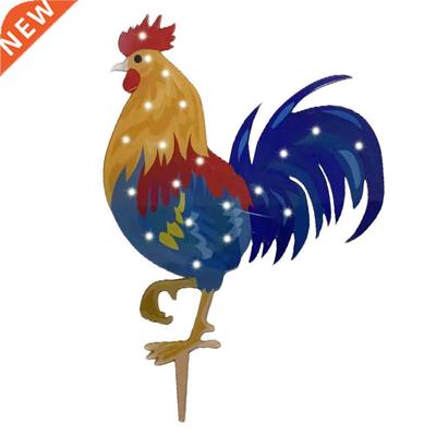 Light-Up Chicken Yard Art Outdoor Rooster Statue Yard Sign