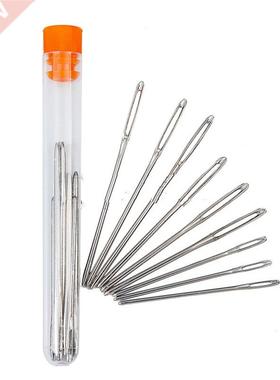 9Pcs/set Large Eye Metal Needles Cross Stitch Knitting Croch