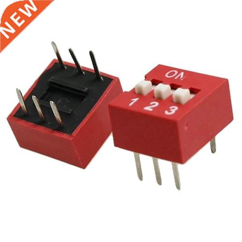 10 Pcs 2.54mm Pitch 3 Positions 6 Pin Red DIP Switch 3P