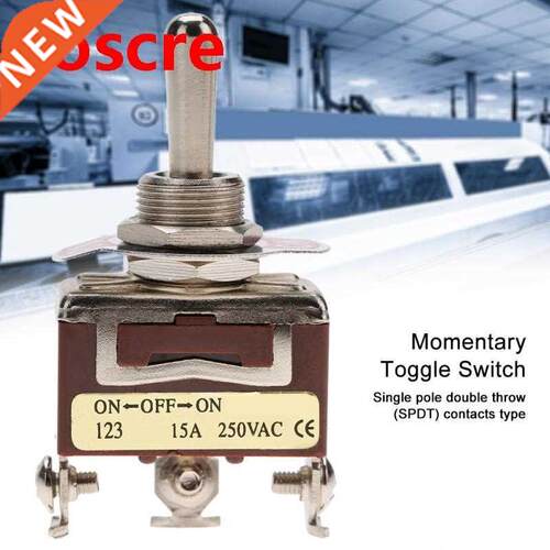 Hot ON-OFF-ON Momentary Toggle Switch SPDT 3-Pin 12mm 15A 25