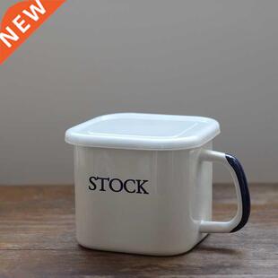 Hand white enamel pickle cup soak noodle cup sealed tank