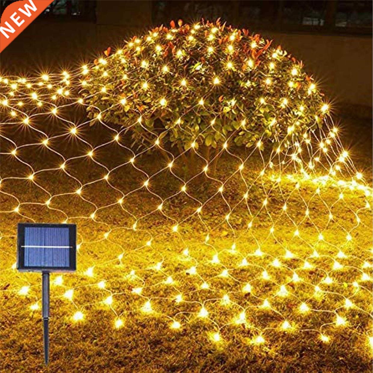 Solar Net Mesh String Lights Outdoor Waterproof Fairy Light