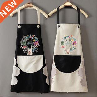 Cute Cartoon Rabbit Kitchen Apron Side Wipe Hands