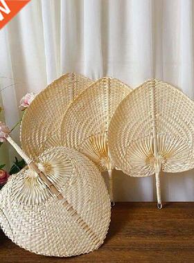 1PC 30*40cm Handmade Straw Woven Fans Craft Summer Cooling