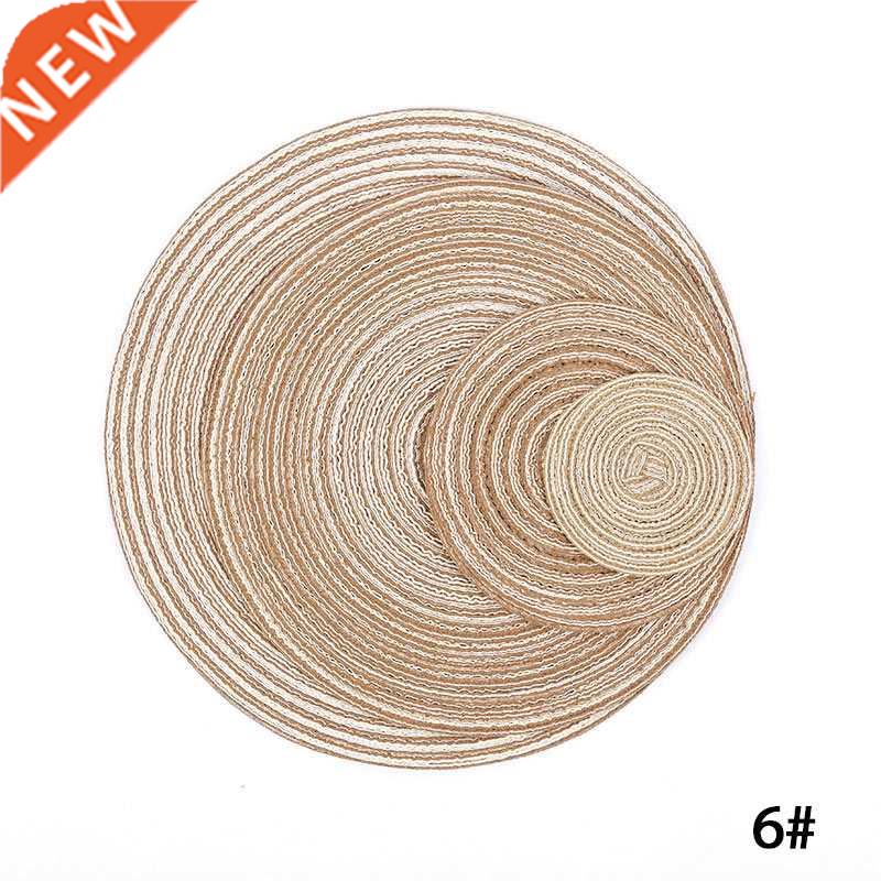 *Round Weaving Placemat Dining Table Pad, Heat Resistant Kit