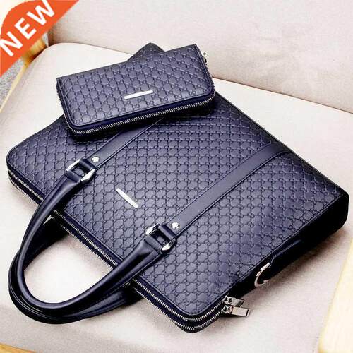 Men's Briefcase New Fashion Shoulder Bag Double Layers Lapto