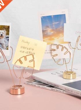 1Pc Leaf-shaped Clip Table Card Memo Holder Stand Photo Clip
