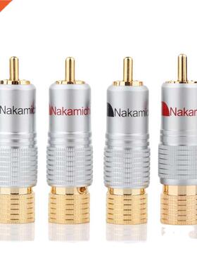4Pcs 24K Glod Plated RCA Plug Nakamichi Audio Cable Connecto