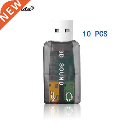 10PCS External USB Sound Card To .5mm Mic Headphone Jack