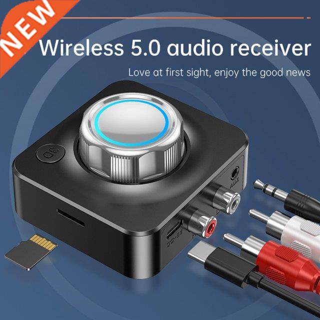 Bluetooth 5.0 Audio Receiver 3D Stereo Music TF Card RCA 3.5