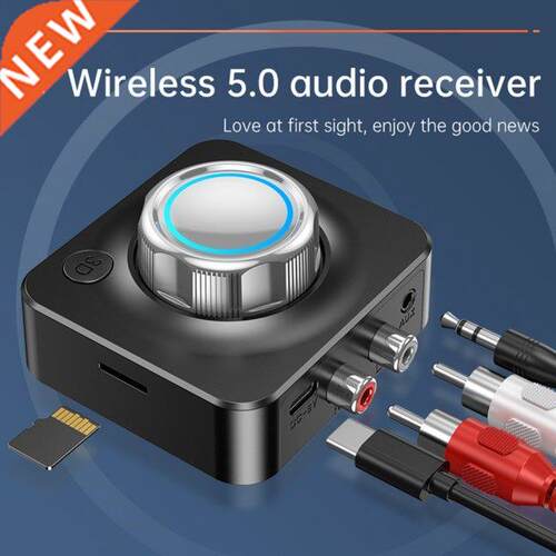 Bluetooth 5.0 Audio Receiver 3D Stereo Music TF Card RCA 3.5