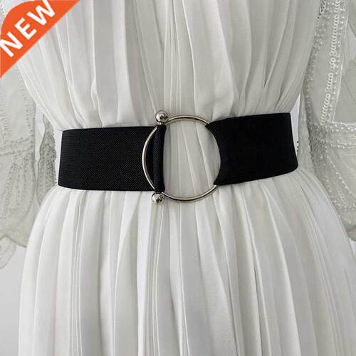 Belts for Women Smple Wast Elastc Lades Band Round Buckl