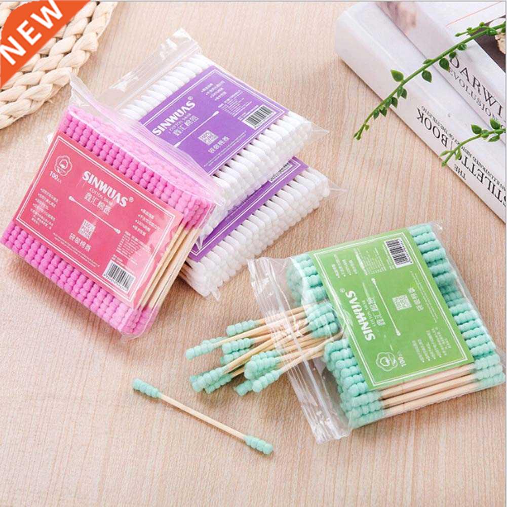 100pcs/ Pack Double Head Cotton Swab Women Makeup Cotton