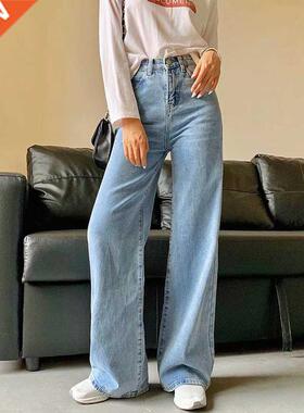 Spring and Autumn new retro style high waist solid color wid