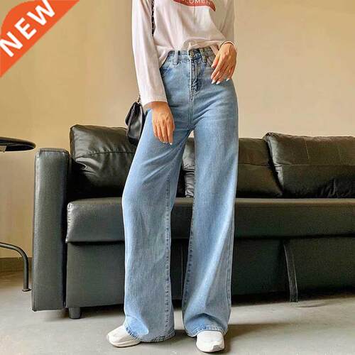 Spring and Autumn new retro style high waist solid color wid