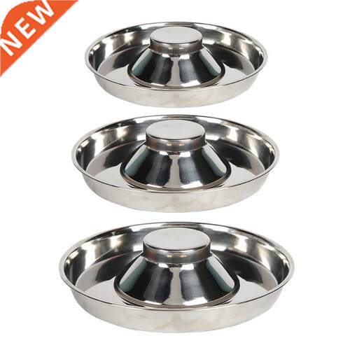 Pet Stainless Steel Round Dog Bowl Puppy Litter Food Feeding