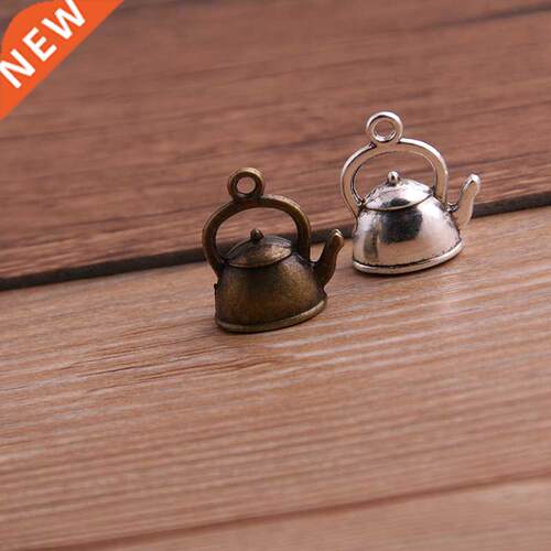 10PCS 10*17*19mm 3D Kettle Charms Teapot Pendant Two Color D