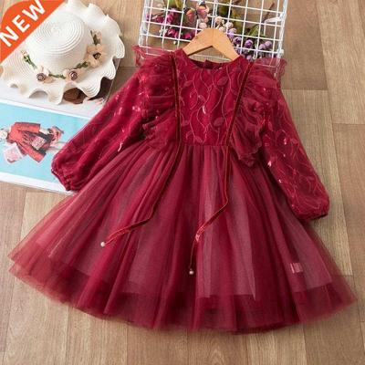Girls Christmas Dress Girls Winter Dress Embroidery Floral L