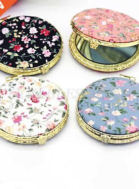 1Pc Mn Round Pocket Foldng Makeup Mrror Vntage Double S