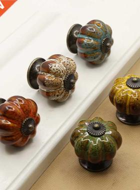 1PC 40MM Pumpkin Ceramic Pull Knobs For Dresser Knob Drawer