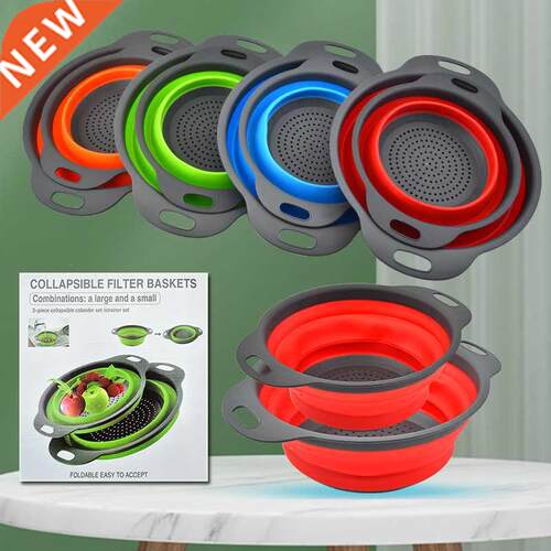 Foldable Strainer Fruit Vegetable Washing Basket Colander Di