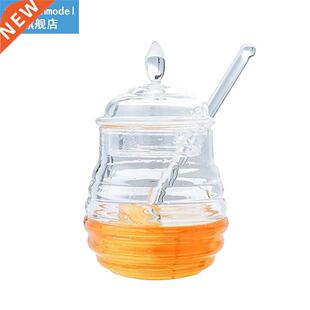 245ml Honey Jar with Dipper Stick Lid Transparent Beehive Sh