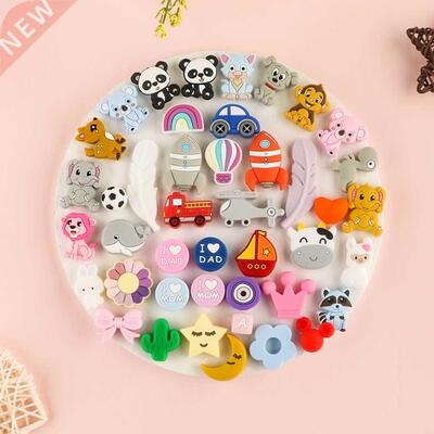Sunrony 10pcs Various Silicone Animal Beads Food Grade Silic