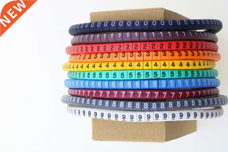 500pcs/lot EC-3 10mm2 10 different number and color 0-9 cabl