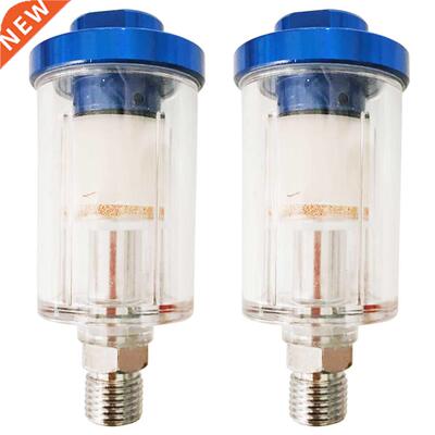 1/4 Blue Spray Gun Line Mini Filter Water Trap Clear Paintin