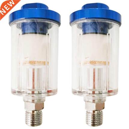 1/4 Blue Spray Gun Line Mini Filter Water Trap Clear Paintin