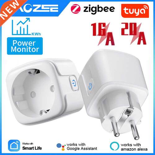 Smart Zigbee Plug 16A/20A EU Outlet 3680W Power Meter Compat