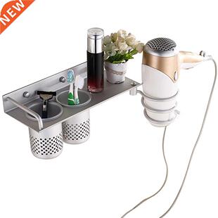 Hair Dryer Holder With Cup Households Rack Hair Blow Dryer S