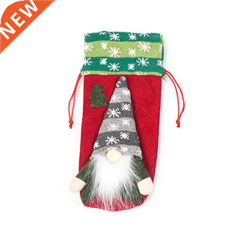 B0KB Christmas Gnome Wine Bottle Cover Swedish Tomte Gnomes