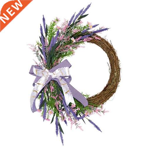Artificial Lavender Wreath For Front Door Floral Welcome